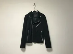 本物ザラマンZARAMANスエードタッチライダースジャケット長袖サーフアメカジスケーターストリートミリタリービジネススーツパーティーモードドレスゴルフメンズ黒ブラックS