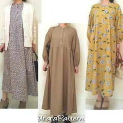 112 型紙　大人　ふんわりロングワンピース　S~5L