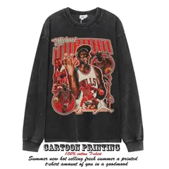 NBA シカゴ ブルズ マイケル ジョーダン ヴィンテージ加工 長袖 Tシャツ S～2XL