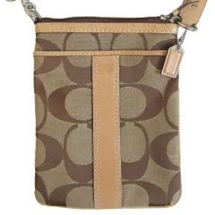 COACH コーチ シグネチャーショルダーバッグ サコッシュ 斜め掛け 4680 ベージュ レディース 【中古】