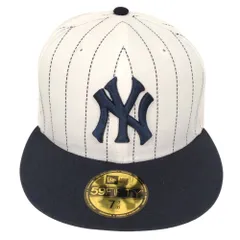 ニューヨーク・ヤンキース キャップ 71/8(56cm) ストライプ柄 NEW ERA - レア/廃番【ニューエラ×ヤンキース】ベースボール