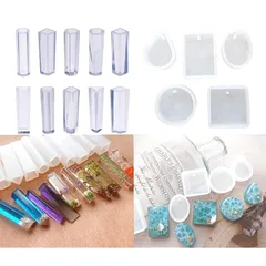 【Ever garden】 シリコンモールド 筒型 穴あき 15種類 レジン オルゴナイト uvレジン アロマストーン 石膏 手作り 石鹸 キャンドル 樹脂 粘土 シリコン モールド シリコン型 型 型抜き 抜き型 キット 道具 柱 円柱 四角柱 柱型 三 0