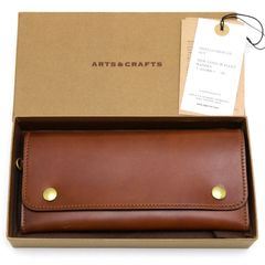 ARTS&CRAFTS　Wホックロングウォレット　シェルコードバン　ブラウン　ウィスキー　長財布