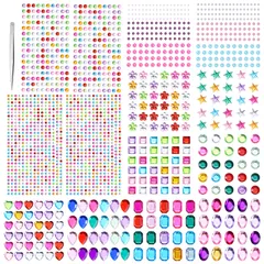 ラインストーンステッカー 貼り付け可能 デコシール 15枚セット DIY用品 シール ピアス シール フェイスシール ラインストーン キラキラ チャーミングシール 手芸用品 NALER 携帯電話装飾 アクセサリー