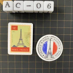 防水ステッカー　切手風　スタンプ風　海外　２枚セット　AC-1防水ステッカー　切手風　スタンプ風　海外　旅行　レトロ　２枚セット　AC-6