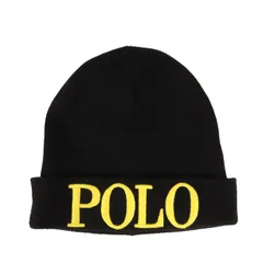 POLO Ralph Lauren ポロ ラルフローレン ビッグロゴ ニット ビーニー ブラック 黒 ONE SIZE ニットキャップ 帽子【メンズ】