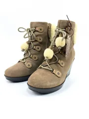 コールハーン　ナイキエアー　コラボ　ショートブーツ　ジップアップ　スエード　ボア