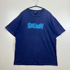 stussy 90s マフラー　archive usa製 stussy 90s USA motion logo S/S Tee L fade navy old archive
