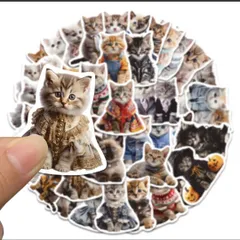 ステッカー猫可愛いお洒落まとめたくさんセットデコレーション飾り人気シール服ペット