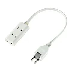 【在庫処分】持ち運び 3個口 コンセント 30ｃｍ 旅行 125V ちょっとコードタップ 15A (ELPA) スイングプラグ エルパ WB-CT303B(W)