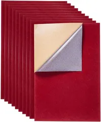 BENECREAT 20枚A4サイズ貼りビロード生地 ベルベット生地 ベロア 貼りシート付(暗赤色)