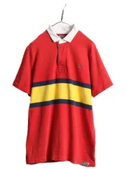 【お得なクーポン配布中!】 ポロ ラルフローレン ボーダー 半袖 ラガーシャツ L ラグビー ヘビーウェイト