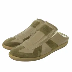 マルタンマルジェラ 22 Martin Margiela 22 ジャーマントレーナー スリッポン スニーカー レザー カーキ 42.5 26.5cm位 靴 ☆AA★のサムネイル