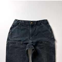 carhartt ダブルニー W34 L32 ブラック 鬼フェード ボロ Carhartt カーハート ダブルニー ペインターパンツ ワークパンツ