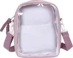 HARGIO(ハルジオ) ぬいポーチ 痛バッグ ショルダー ぬいぐるみポーチ 推し活バッグ ミニ 収納 推し活グッズ オタ活 ぬい持ち運び 透明 クリア シンプル おしゃれ かわいい(ピンク,  Free Size)