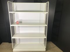 【 什器デポ 】什器セット 単体 片面 パネルサイドネット 付タテヤマ ゴンドラ什器 システム什器 コンビニ什器 ディスプレイ オカムラ