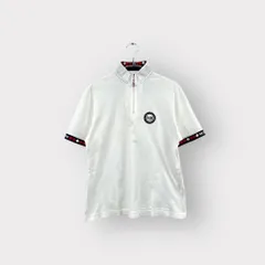 ゴルフ 日本製 Munsing Wear マンシングウエア 半袖ポロシャツ 無地 ホワイト系 ハーフジップ レディース サイズ L ネ 衣B