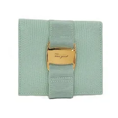 2022年☆Ferragamo☆財布☆ミントグリーン色☆本革☆リボン☆ Amazon | [フェラガモ]二つ折り財布 ヴァラ ミニ財布 グリーン