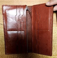 手造り本革財布 茶色