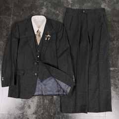【VINTAGE】Yves Saint Laurent イヴ・サンローラン YSL 6点セット セレモニー シングルスーツ セットアップ 上下 グレー系 Lサイズ相当 成人式 卒業式 結婚式（ユーロピンズ＆シャツ＆YSLネクタイ おまけ）No.41