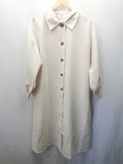 ◇ Samansa Mos2 blue ボリューム袖 長袖 スプリングコート サイズF アイボリーベージュ レディース E  【1404240028326】