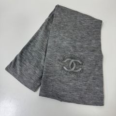 CHANEL　シャネル　マフラー　CC　ココマーク　ラインストーン　カシミヤ　ショール　あ241115-3