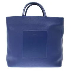 lucien pellat-finet×MORABITO ルシアンペラフィネ モラビト スカルエンボス 2WAYレザーショルダートートバッグ  ブルー