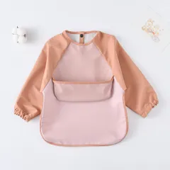 ☆ F ☆ L ☆ お食事エプロン 子供用 袖付き お食事エプロン ベビースタイ ベビー 赤ちゃん キッズ お食事スタイ 保育園 食事 女の子 男の子 食べこぼし スタイ 子供用 長袖 離乳食 掴み食べ ポケット エプロン おしゃれ オシャレ かわいい 可愛い