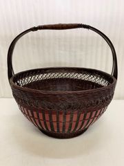 久留米 九藍 手付盛籠 九州籃胎漆器 らんたいバスケット 竹籠 漆器