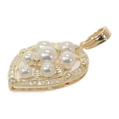【MIKIMOTO】パール ダイアモンド ペンダントトップ K18イエローゴールド アコヤ真珠 ダイヤモンド