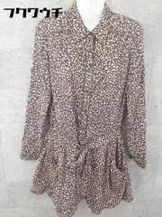 ◇ ◎ qualite カリテ Abahouse アバハウス 総柄 ウエストリボン付き 長袖 膝丈 ワンピース サイズ2 ピンク系 レディース 【中古】 【1002802375132】のサムネイル