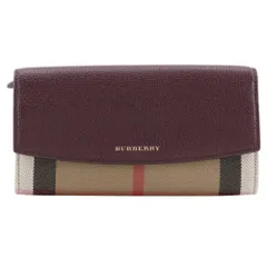 【BURBERRY】バーバリー ノバチェック 39753301 レザー×キャンバス ベージュ/赤茶 レディース 長財布のサムネイル