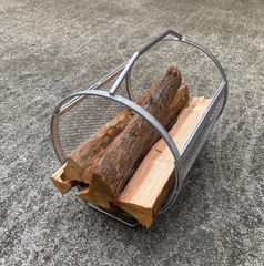 薪ラック　薪スタンド　薪キャリーケース　ステンレス　焚き火　キャンプ　アート工房