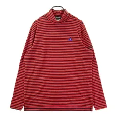 サイズ：LL LE COQ GOLF ルコックゴルフ  ハイネック長袖Tシャツ ボーダー柄 レッド系 [240101328699]# ゴルフウェア メンズ ストスト