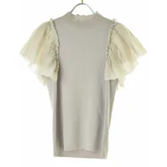 【SNIDEL】SWNT212069 シアーギャザースリーブニットプルオーバー半袖ニット