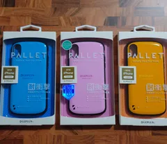 iPhone XS ／ iPhone X  耐衝撃ハイブリッドケース「PALLET」 UV塗装の背面カラー ストラップホールあり  スカイブルー／ピンク／オレンジ