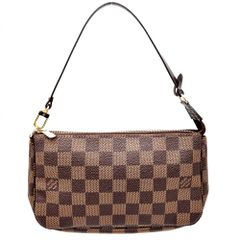 ルイヴィトン ハンドバッグ レディース ダミエ ポシェットアクセソワール アクセサリーポーチ かばん 鞄 LOUIS VUITTON N51985 ブラウン 茶 ゴールド金具 美品【中古品】