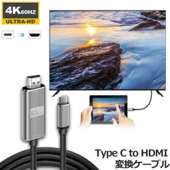 USB Type C to HDMI接続ケーブル 1.8M 4K 60Hz USB3.1 高解像度 Type C to HDMI変換ケーブル Thunderbolt3 対応 MacBook Air/Pro、iPad Pro、Samsung/HUAWE