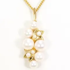 K18YG　ネックレス　necklace　パール（真珠）カード鑑別書　総重量約6.8g　約40cm