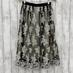 【 JILL STUART 】ジルスチュアート 花柄レース フレアスカート ブラック Sサイズ