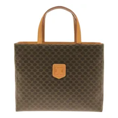 CELINE セリーヌ ハンドバッグ 鞄 ブラウン マカダム柄 PVC イタリア製 総柄 ロゴ 四角 レディース 女性