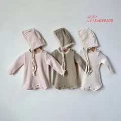 ロンパース ワッフルロンパース セット ベビー 帽子 ボンネット セレモニードレス 退院着 赤ちゃん カバーオール お宮参り 新生児 ベビー服 子供服 女の子  vii3w039108