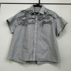 SEVEN TEN セブンテン　ストライプ リボン ブラウス　M 【252587408】MGA1375