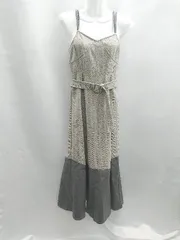 ◇ ⊇◎ dazzlin ダズリン 異素材 ロング ワンピース サイズS グレー系 レディース E  【1501160025210】
