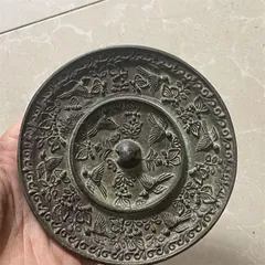 【レア ビンテージ】松鶴鏡 青銅鏡 銅鏡 手鏡 マツヅルキョウ ショウカクキョウ レア ビンテージ】松鶴鏡 青銅鏡 銅鏡 手鏡 マツヅルキョウ