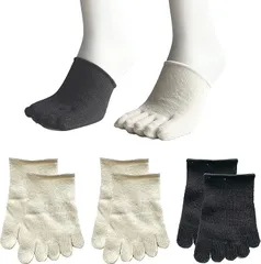 モードセレクト 5本指ソックス つま先 足指カバー レディース メンズ シルク混 抗菌防臭 ハーフソックス 5本指靴下 3足組 色はお任せ A28(Free Size)