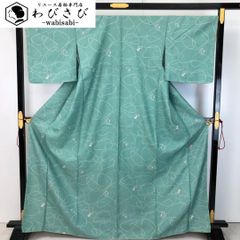 ☆ 単衣 紗合せ 訪問着 蔓草模様に白鷺 流水 ガード加工 黒色 K-4925 単衣 紗合せ 訪問着 蔓草模様に白鷺 流水 ガード加工 黒色 K