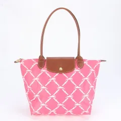 ロンシャン ANA 機内限定 ル プリアージュ レザー トート バッグ 肩掛け ショルダー ハンド ピンク レディース EEE CJ15-1【中古】