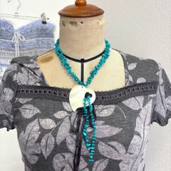 shell  necklace / ターコイズ 貝 ネックレス #a844