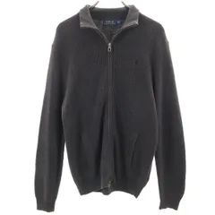POLO RALPH LAUREN ポロラルフローレン 長袖 ジップアップ ニットカーディガン M グレー メンズ 古着